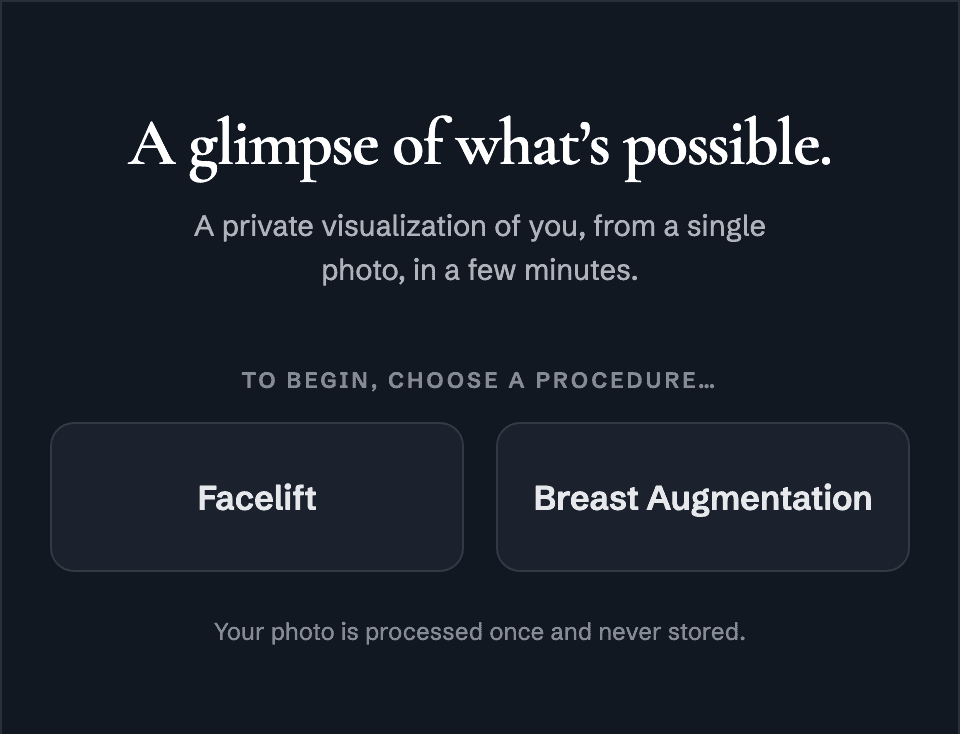 The widget’s opening screen themed in a practice’s own navy